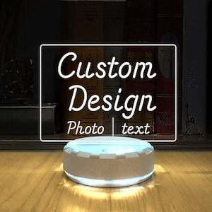 Personalized LED Desk Lamp, Fully Customized LED Sign, Display, Room Decor, Brightness Adjustable, 7 Color Changeable, LED Night Light Gift