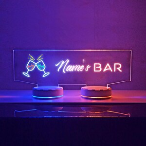Custom Bar Neon Light, Beer Bar Neon Sign, Whiskey Cocktail Sign, Tequila Bar Sign, Light Up Bar Sign, Home Bar Decor, Bar Decor, Name Sign