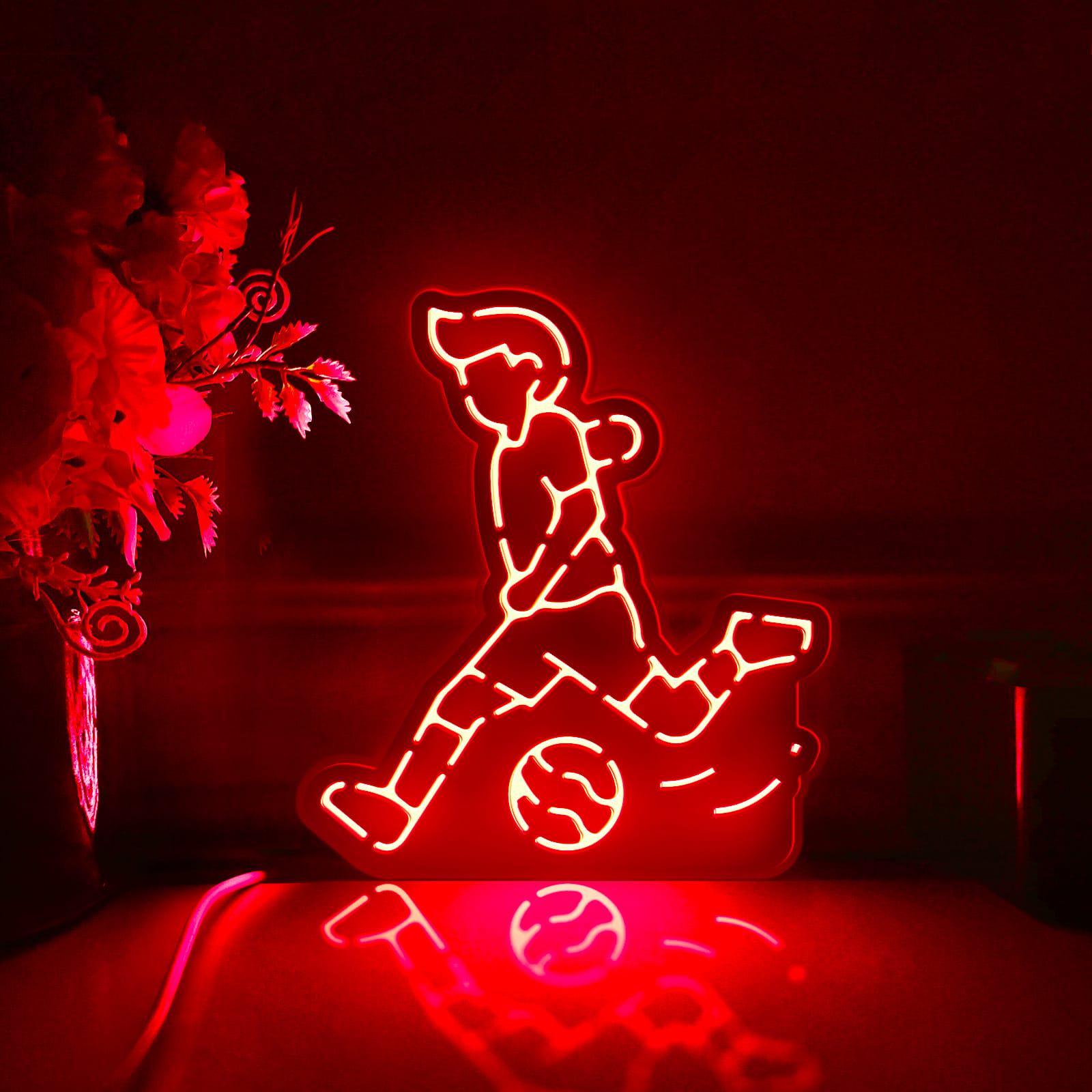 Insegna al neon a LED con nome personalizzato per calciatori, decorazione per la camera da letto dei ragazzi - Italia