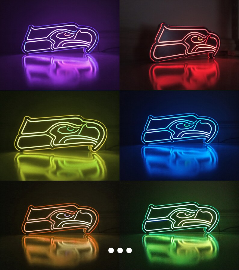 Seattle Seahawks Led Light NFL Desktop Decorations Wall Hangings Man