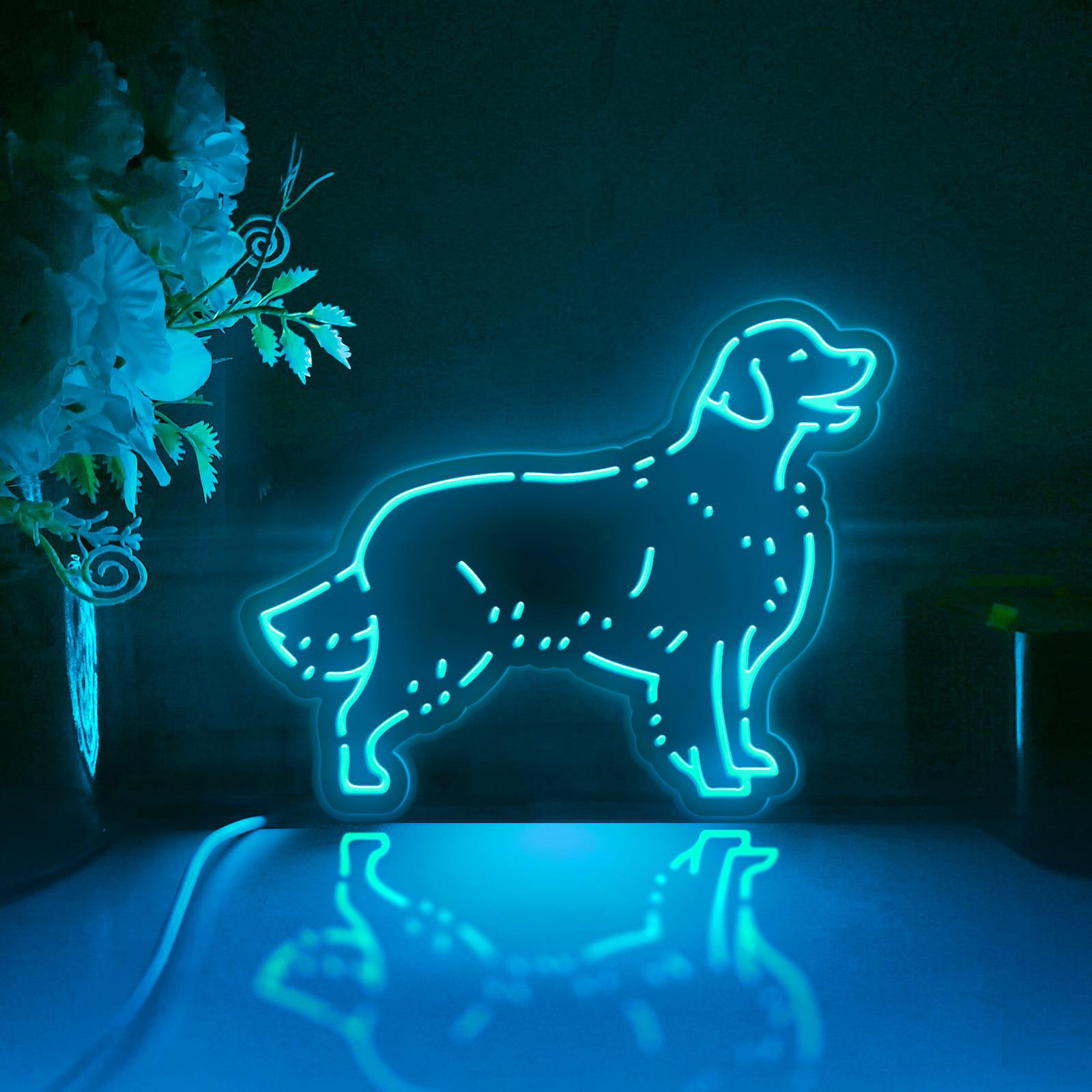 Idog Led Light Pattern Golden Retriever Dog Led Light Box, Pet Dog Wall Art Decor, Light Sign ...