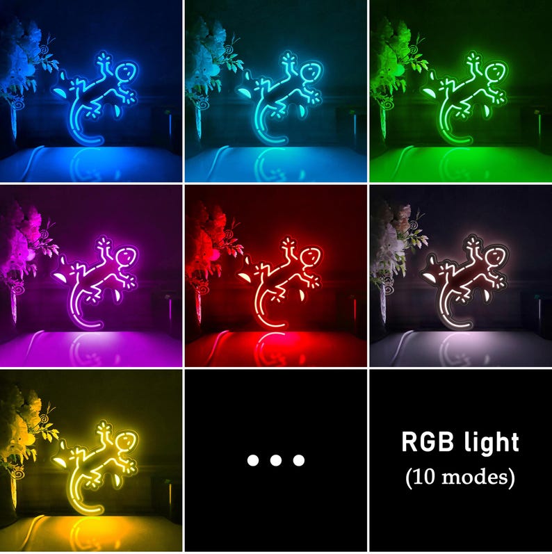 Led Lizaed Gecko Led Light Box, Lizard Wall Art Decor, Personalized Light Sign ...