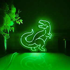 Dinosaur Led Light Box, Wall Art Decor, Personalized Light Sign, Rgb Desktop Decorations, Bedroom Decor, Gift For Kids, Dinosaur Lover