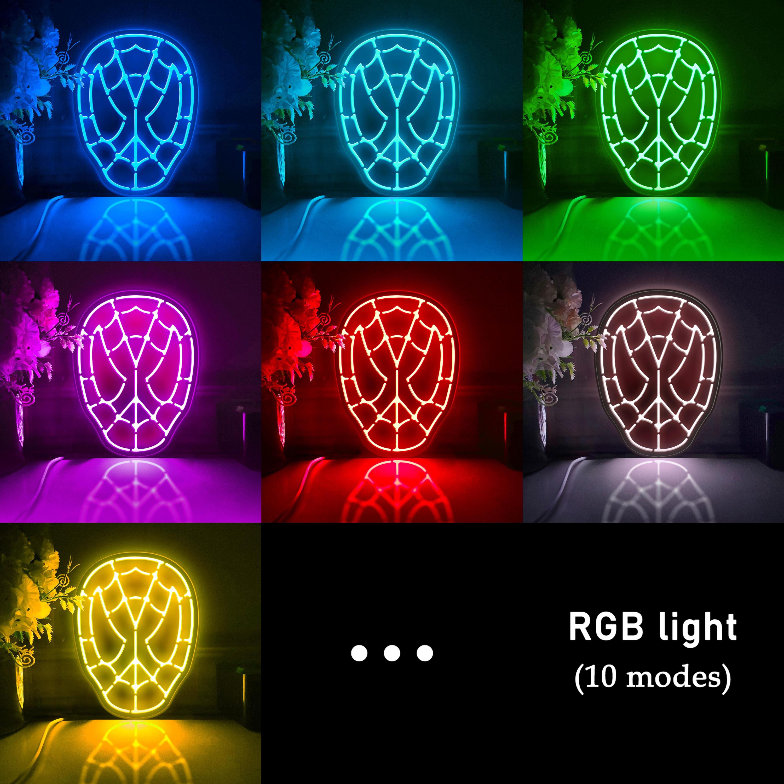 Marvel Led Box Spider Man Led Light Box, Marvel Movie Wall Art Decor, Light Sign ...