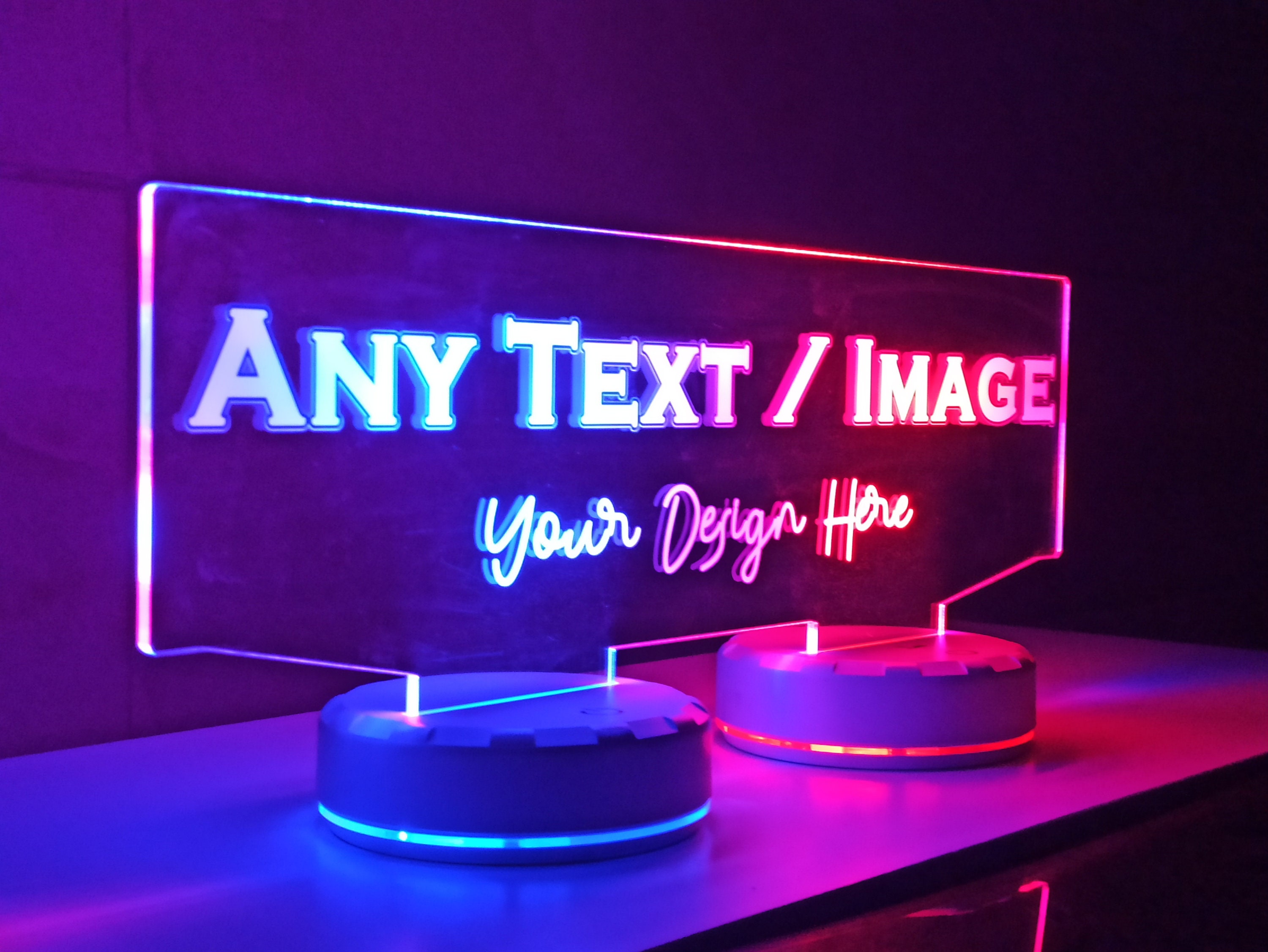 Custom LED Logo Sign, Personalized Led Night Light, LED Desk Lamp ...
