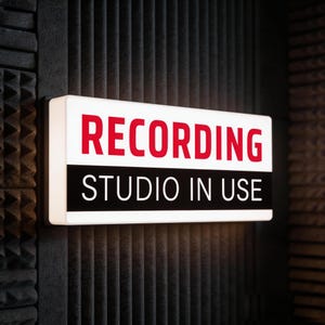 LED-skylt för inspelningsstudio, väggmonterad eller bordsmonterad, anpassad text tillgänglig, ljuslåda för podcaststudiodekor