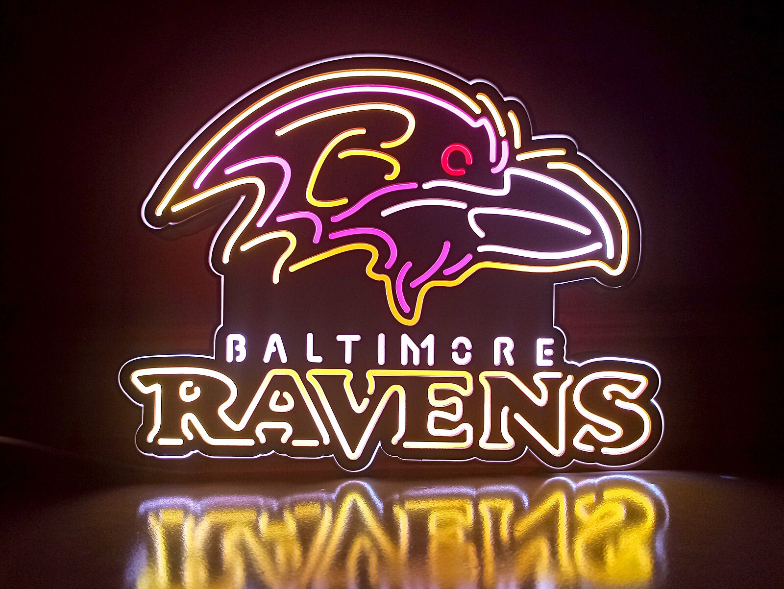 Baltimore Ravens Football Logo Sign NFL Led Light Desktop Decorations