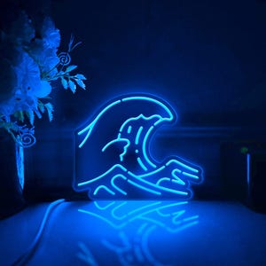 LED-ljuslåda med havsvågor, väggdekoration för surfing, personlig ljusskylt, skrivbordsdekorationer, sovrumsdekor, present till strandälskare, surfare