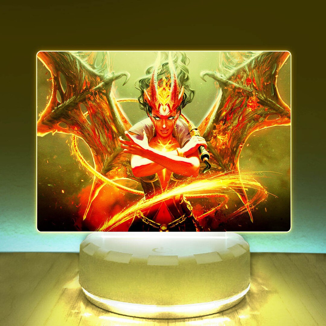 Dota Lamp Queen of Pain LED Desk Lamp Video Game Decor Game Etsy
