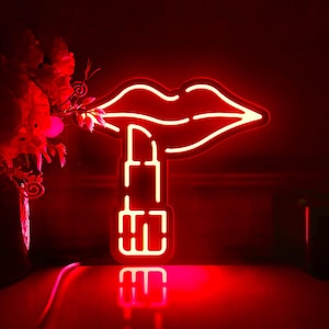 Lipstick Led Light Box, Beauty Wall Art Decor, Personalized Light Sign, Neon-like Rgb Desktop Decorations, Bedroom Decor, Gift For Women