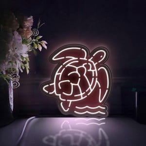 Lighted Rope Turtle Turtle Led Light Box, Tortoise Wall Art Decor, Light Sign, Desktop ...