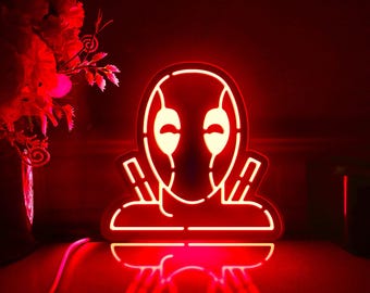 Deadpool Led Light Box, Avenger Wall Art Decor, Light Sign, Desktop Decorations, Bedroom Decor, Gift For Comic Fans, Superhero Lover