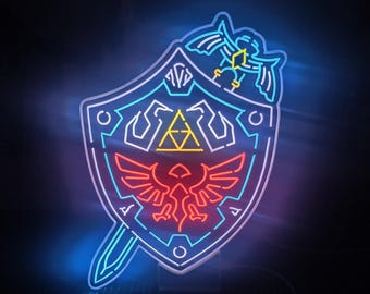Master Sword Hylian Shield Led Light, Master Sword Hylian Shield Decor, Master Sword Hylian Shield Ornaments, Legend Of Zelda Wall Art