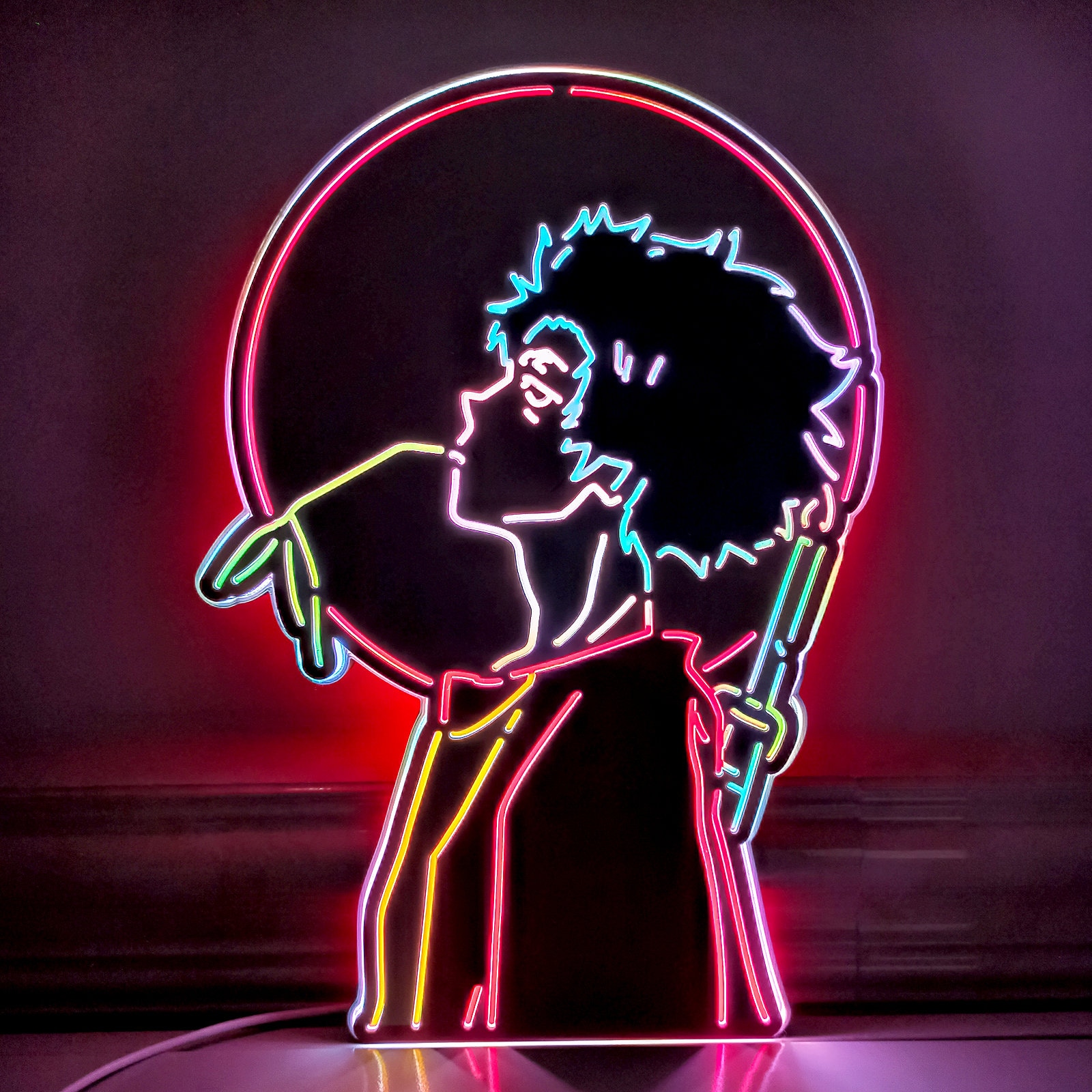Samurai Champloo Novelty Led Light Sign, Custom Japanese Anime Manga Fan Gift, Handmade Neon Box, Game Room Decor, Personalized Neon Light