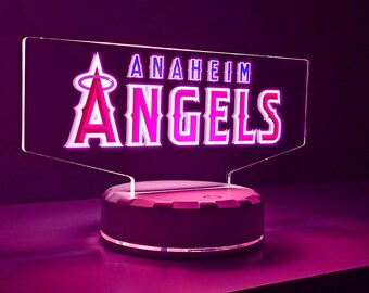 Los Angeles Angels Led Night Light, Man Cave Lamp, Baseball Sports Fan Lamp, Home Decor, Acrylic Lamp Gift, Gift for Him, Father's Day Gift