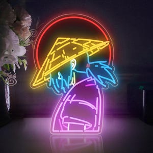 Samurai Anime LED Neon Light Box - Custom Ronin / Katana Designs for Game Rooms & Anime Fan Gifts, Handmade Samurai Art Decor