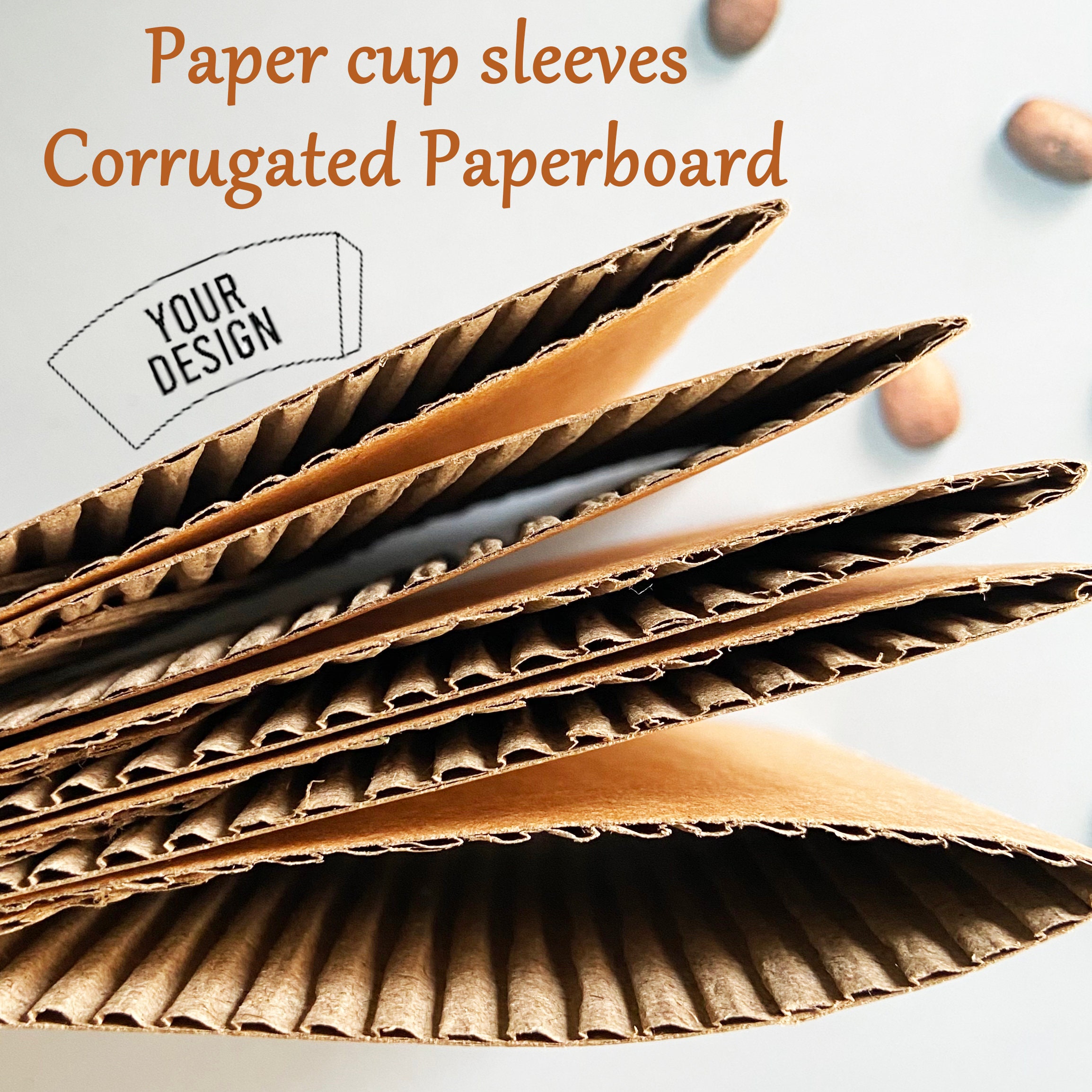 Custom Brown Kraft Coffee Sleeves, Personalized Coffee Cup Sleeve