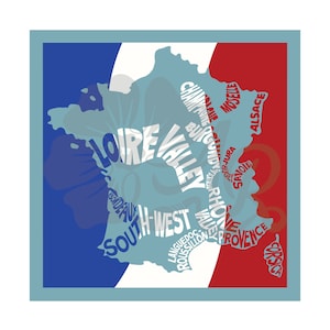 Frankreich Weinkarte Flagge Schnittmuster & druckbar für Kleidung und Kunsthandwerk, Original Kunst, digitale Datei, SVG, PNG, Direkter Download