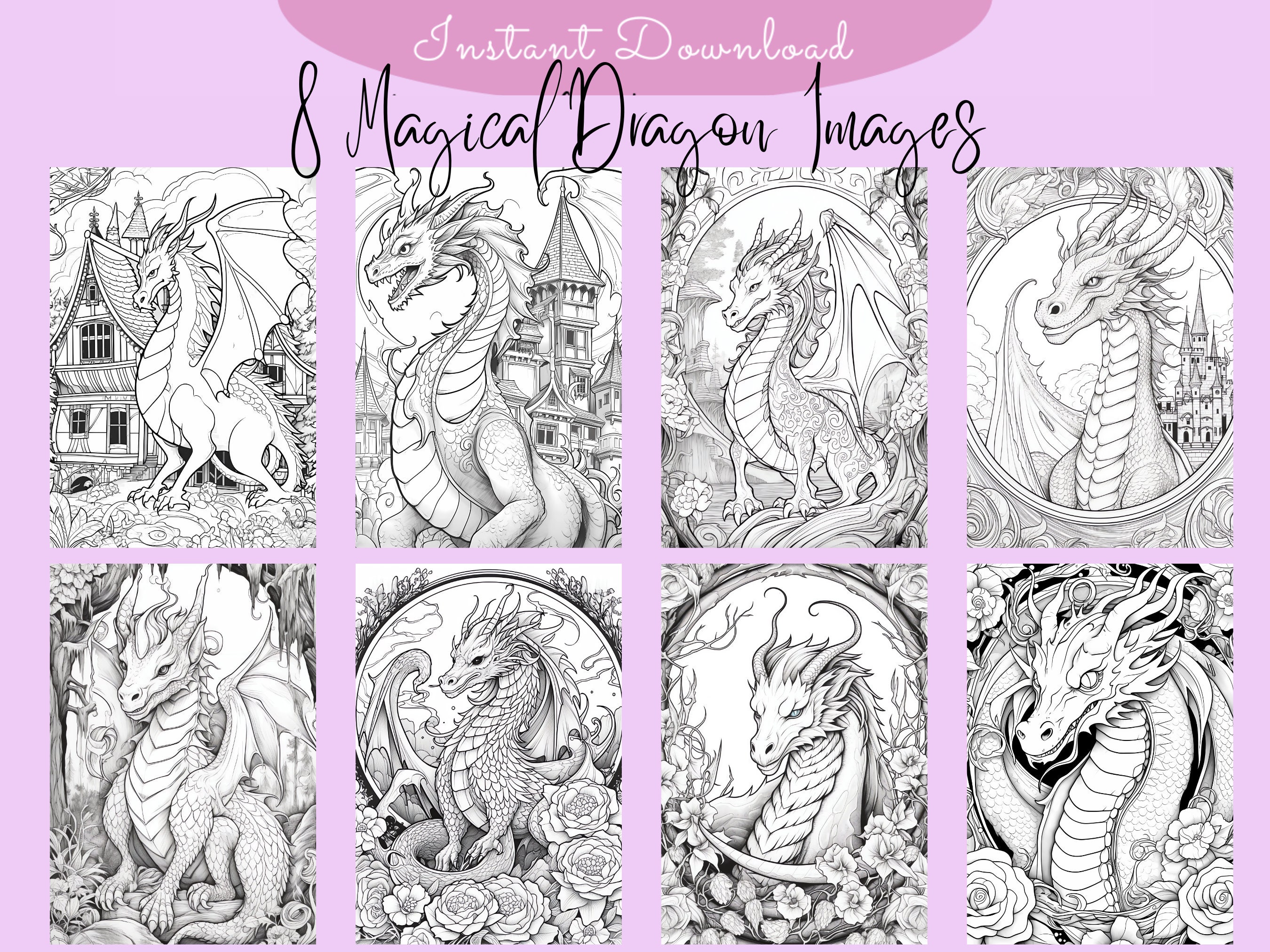 Magical Dragon Coloring Pages 8 Art Coloring Pages for Relaxation ...