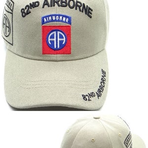 US Military 82nd Airborne Khaki Adjustable Baseball Hat Cap