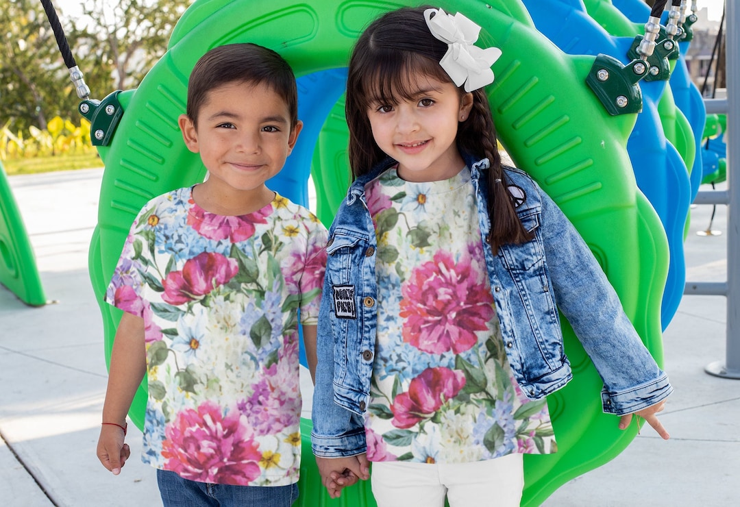Kids School Clothing/ Little Kids Floral Top/floral Print Etsy