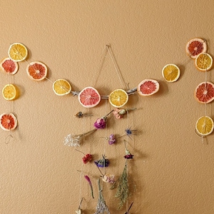Grapefruit & Orange Handstrung Dried Citrus Garland, Suncatcher, Window Hanging, Rustic Autumn  Natural Home Decor, Boho Cottagecore Garland