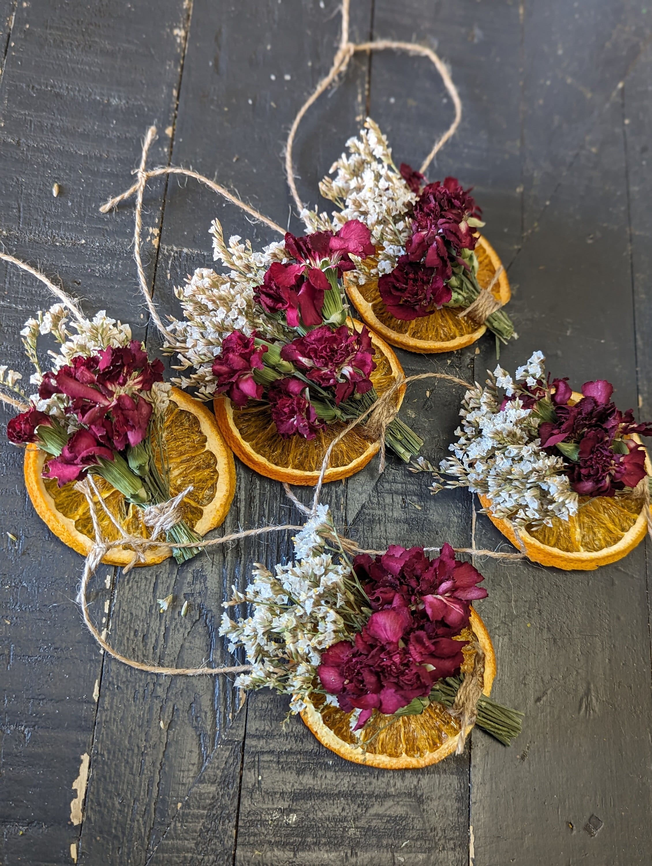 Dried Flower Christmas Ornaments Dried Orange Garland Rustic Etsy