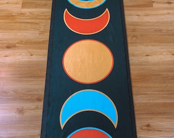 Yoga Mat Towel for Hot Yoga Gift for Yogis Moon Phases Hot Yoga Towel and Studio Accessory