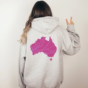 Australia Hoodie, Australia Artistic Lines, Down Under clothing, Proud To Be Australian hoodie, Hand Drawn map and lines concept