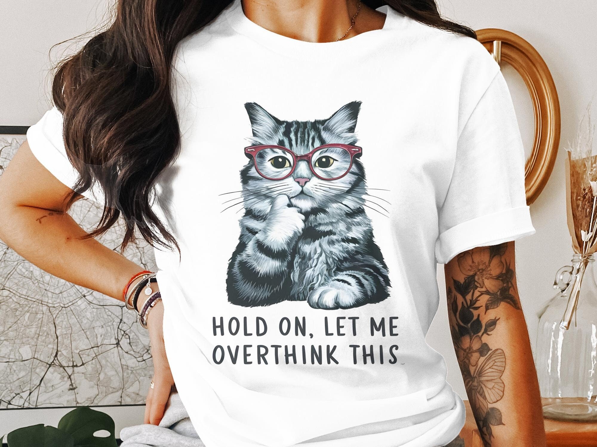 Overthinking cat t shirt deals