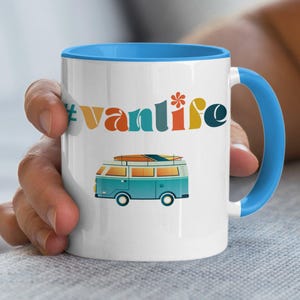 Vintage Van Life Mug, Retro Camper Coffee Cup, Wanderlust Travel Mug, Boho Adventure Van Mug, Beach Lover Gift, Road Trip Mug
