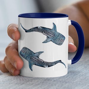 Kubek z rekinem prezent dla miłośnika oceanu wyjątkowy kubek do kawy kubek ze zwierzęciem morskim uroczy kubek z rekinem wielorybim uroczy kubek ze stworzeniem morskim pomysł na prezent o tematyce podwodnej