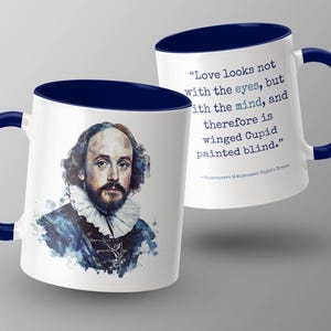 Love Looks Not With The Eyes Mug, Shakespeare Quote Mug, Inspirational Literary Gift, Literary Coffee Mug, Book Lover Gift