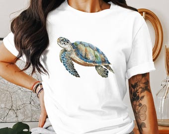 Meeresschildkröte Shirt, Ozean Leben T-Shirt, Meerestier T-Shirt, Natur Liebhaber Top, Wildtier Grafik T-Shirt, umweltfreundliches Shirt, Strand Liebhaber Geschenk