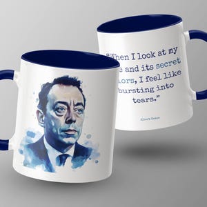 Watercolor Portrait Mug, Quote Mug, Gift for Writers, Book Lover Mug, Office Decor, Inspirational Coffee Mug, Literary Gift Idea