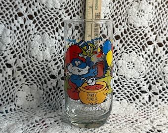Vintage 1983 Smurfs "Party Punch" Papa Smurf Glass Tumbler – Wallace Berrie Peyo