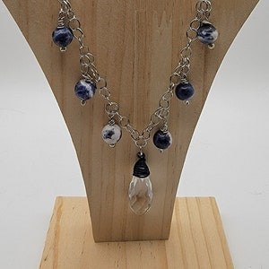Winter blues teardrop necklace