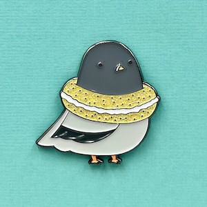 Bagel Pigeon Enamel Pin