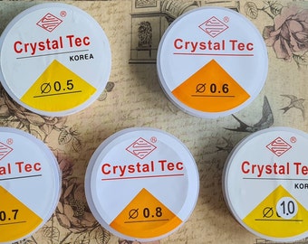 0,5/0,6/0,7/0,8/1,0/1,2 mm Nylonfaden sehr elastisch Crystal Tec Schnur Perlen Draht Transparent