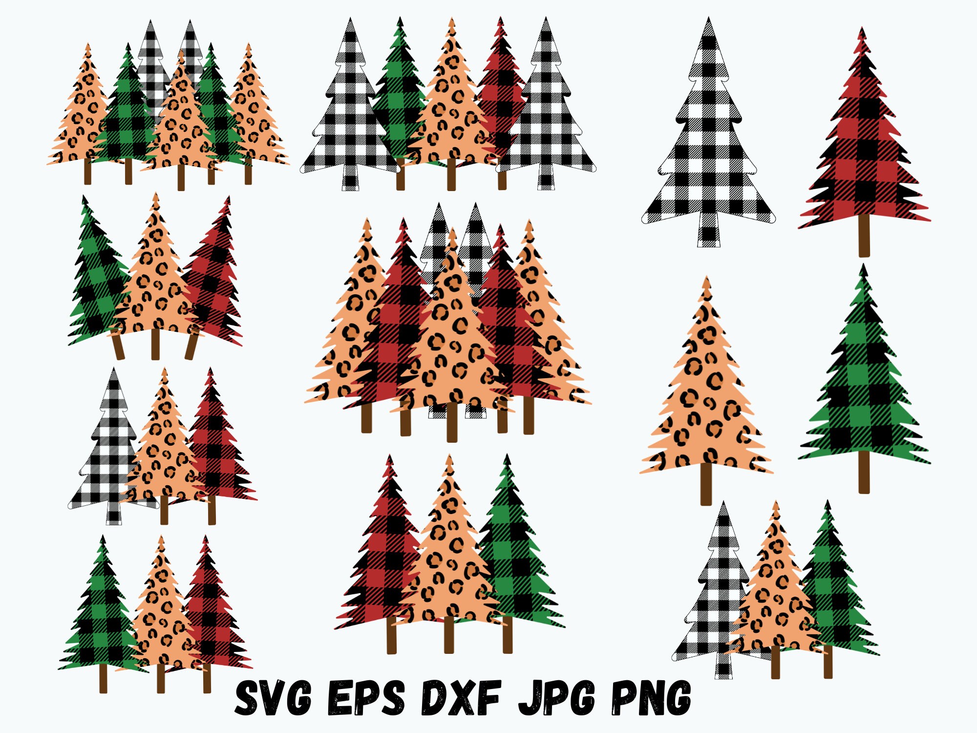 Buffalo Plaid Cheetah Tree Svg,christmas Tree Svg,merry Christmas Svg