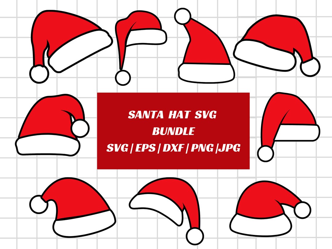 Santa Hat Svg, Christmas Hat Svg, Elf Hat Svg, Christmas Hat Svg File ...