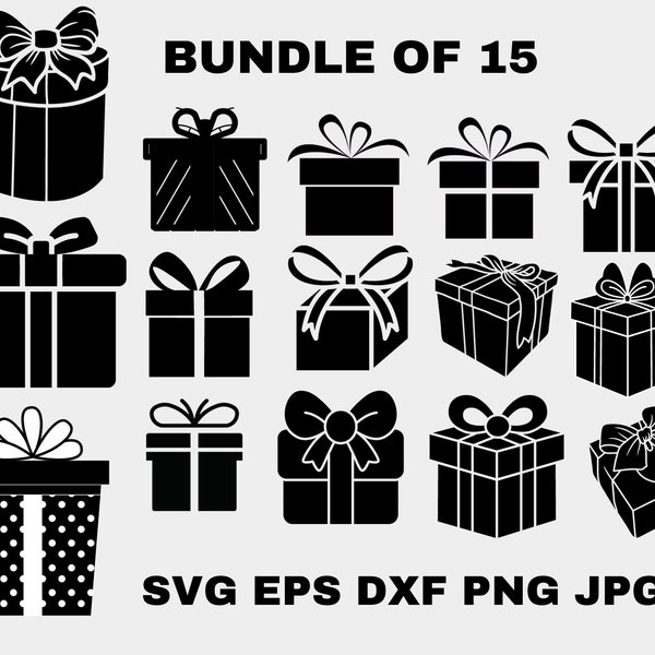 Presents SVG Bundle, Present SVG, Gift svg, Gift Box Svg, Ribbon SVG, Png, Svg Files for Cricut, Silhouette, Bow svg, Cricut, Box svg