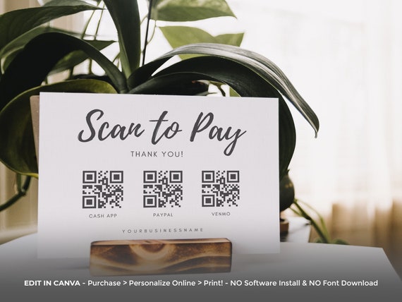 Editable Scan to Pay QR Code Pay Template Customizable Scan - Etsy