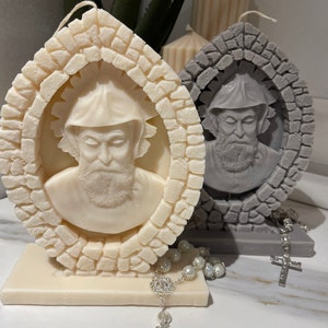 Saint Charbel  Candle Brick Frame | Saints | Religious Candle | Pillar Candle | House Warming | Religious Gift |