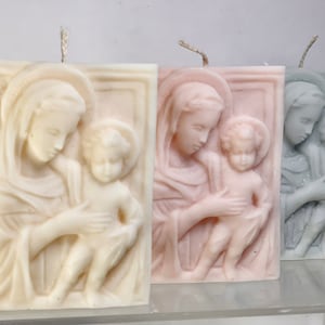 Mary/Jesus Frame Candle l Baby Welcoming l Party Favor l Bomboneire l Baptism l Communion l baby Reveal l Relgious Candle l Christening l