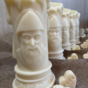 Saint Charbel Cylinder Candle | St. Charbel | Religious Candle | Scented Candles | Church  Candle |