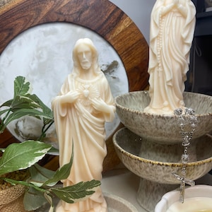 Heilig Hart Jezus Kaars | Jezus Kaars | Heilig Hart | Religieuze kaars | Handgemaakte kaars | Cadeau-idee | Kerstcadeau |