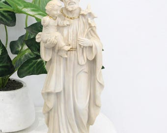 Saint Joesph & Jesus Statue l Prayer Station l Father l Figurine l Godfather Gift l Housewarming l Home Decor l Religious Gift l Baptism