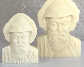 Saint Charbel Halo Original Candlel Bomboniere | Party Candle Favor / Favour I Maronite I Baby Welcoming l Communion l Baptism l Christening