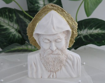 Saint Charbel Gold Halo Statue | St. Charbel l Lebanese Saint l Maronite l Catholic lReligious Gift | Religious Statue | Housewarming l